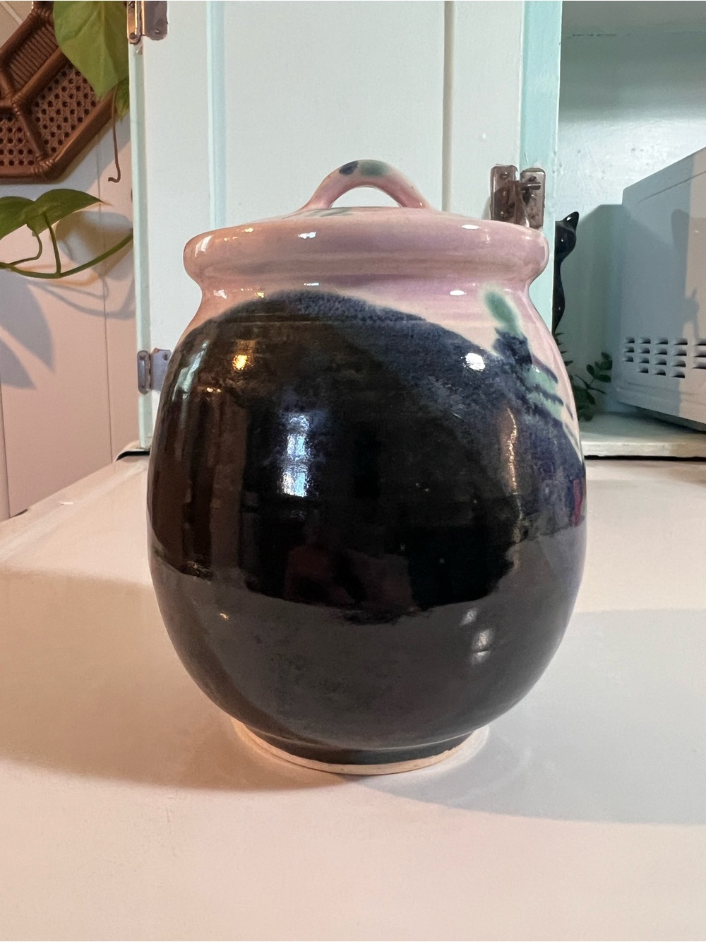 Handcrafted Pottery Lidded Jar